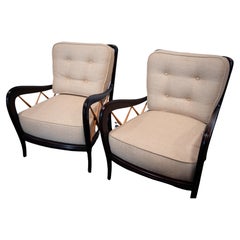 PAOLO BUFFA - ITALIAN  Ebonized Ash ITALIAN FAUTEUILS 