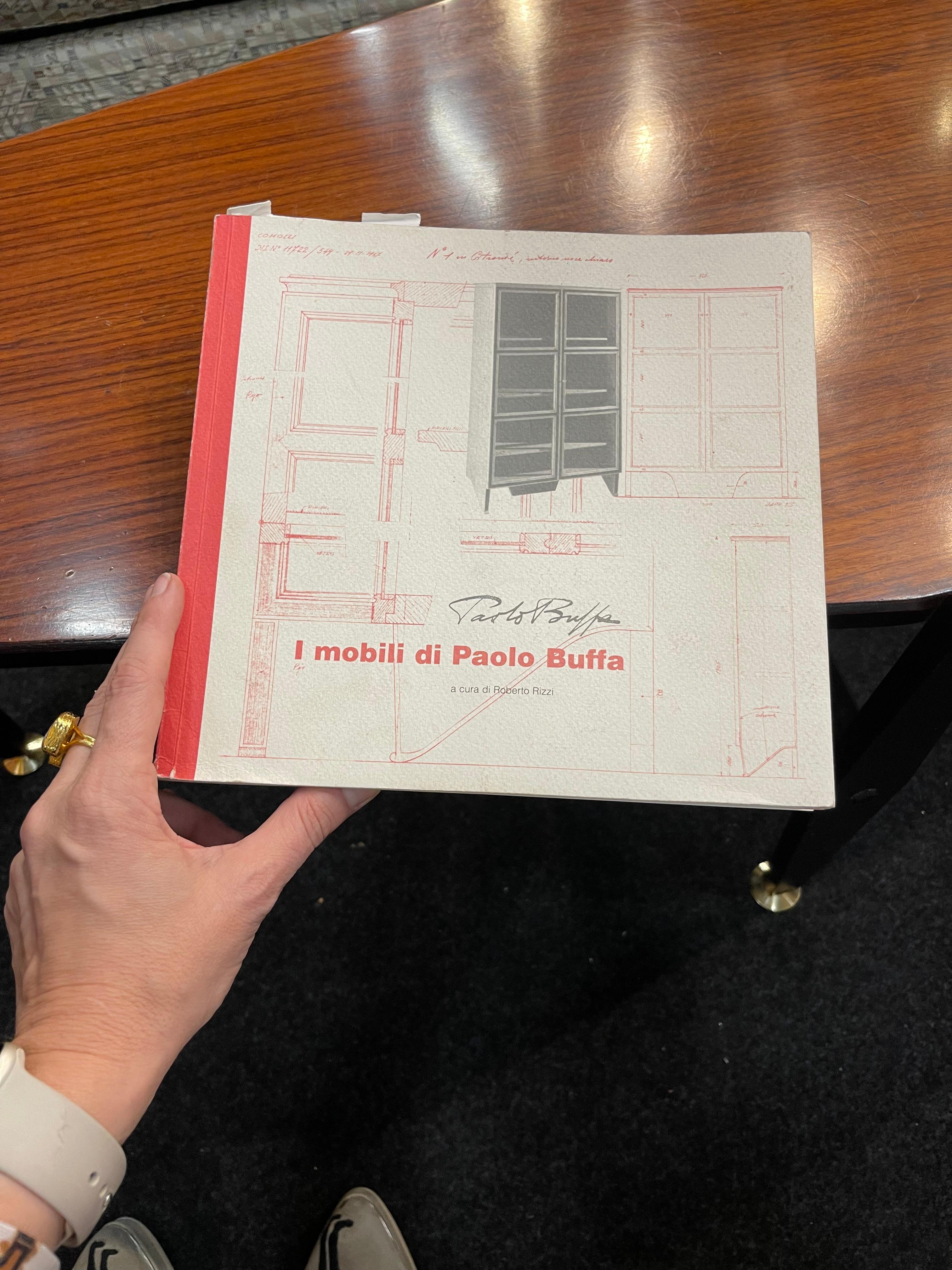 Paolo Buffa Italienischer Sekretär mit Intarsien aus Messing, Mitte des Jahrhunderts  im Angebot 10
