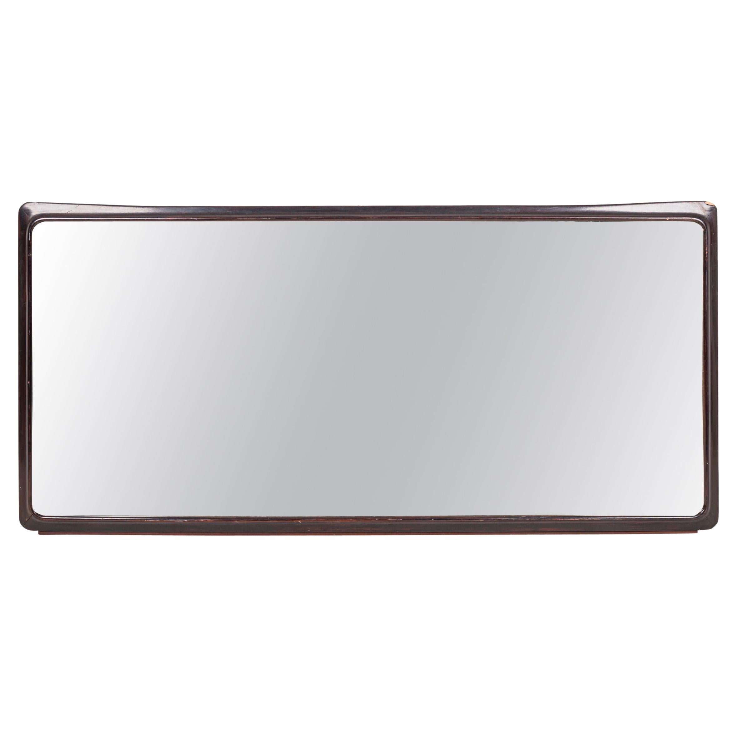 Paolo Buffa Italian Mid-Century Brown Rectangle Wall Mirror