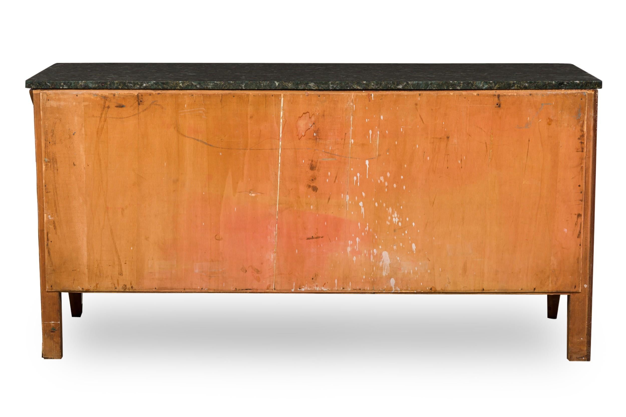20th Century Paolo Buffa Italian Mid-Century Mahogany and Marble 6-Drawer Dresser / Sideboard For Sale