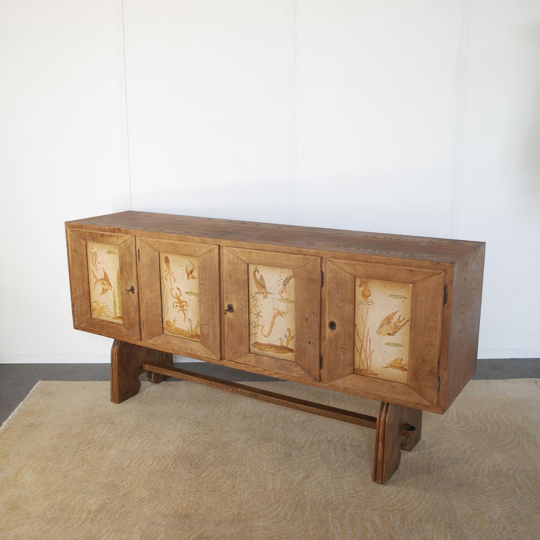 Paolo Buffa italian mid century sideboard late 40’s. In Good Condition For Sale In bari, IT
