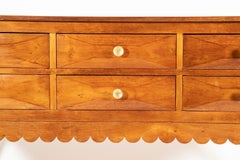 Paolo Buffa Italian Oak Wood with 6 Ashlar-Work Drawers Credenza, 1940s