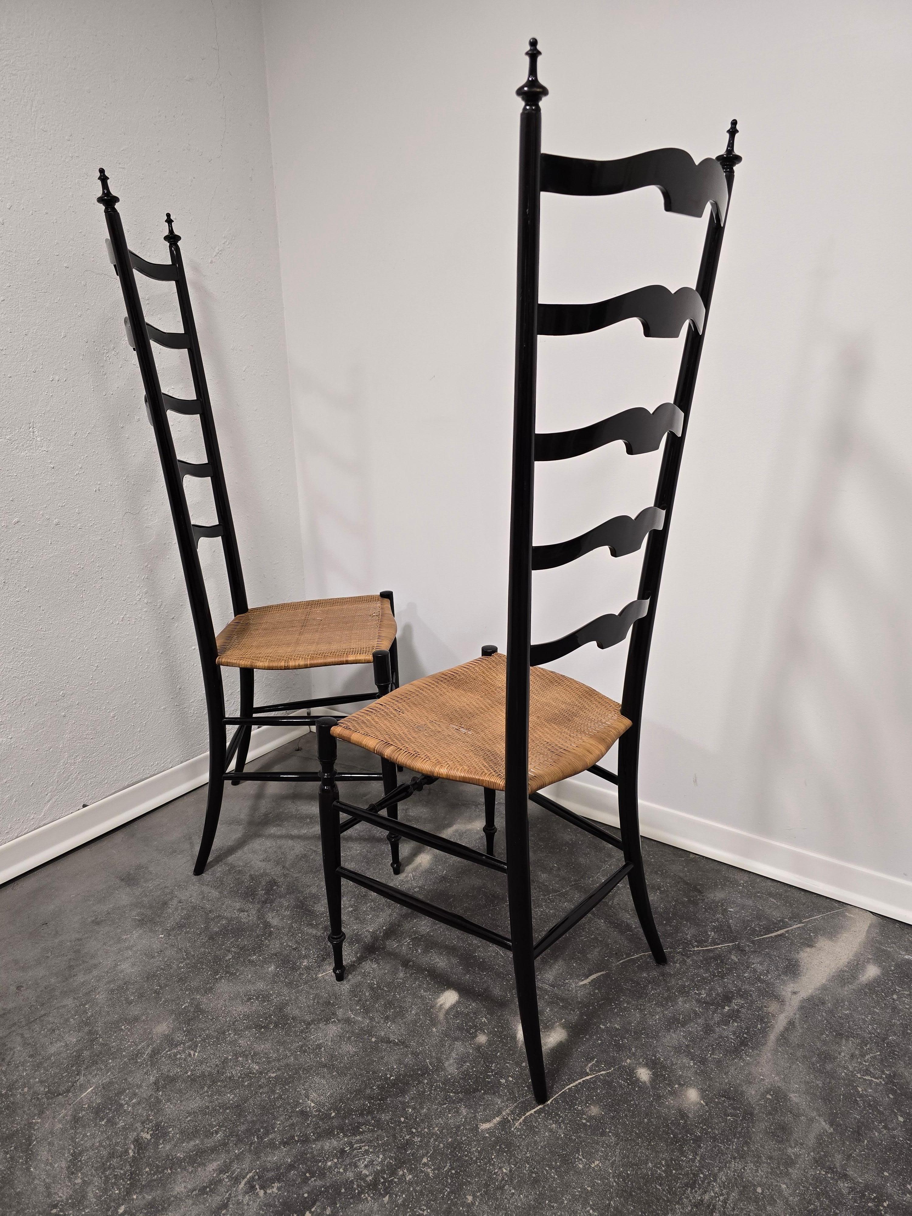 Mid-20th Century Chiavari Ladder chairs, Italy 1950s For Sale