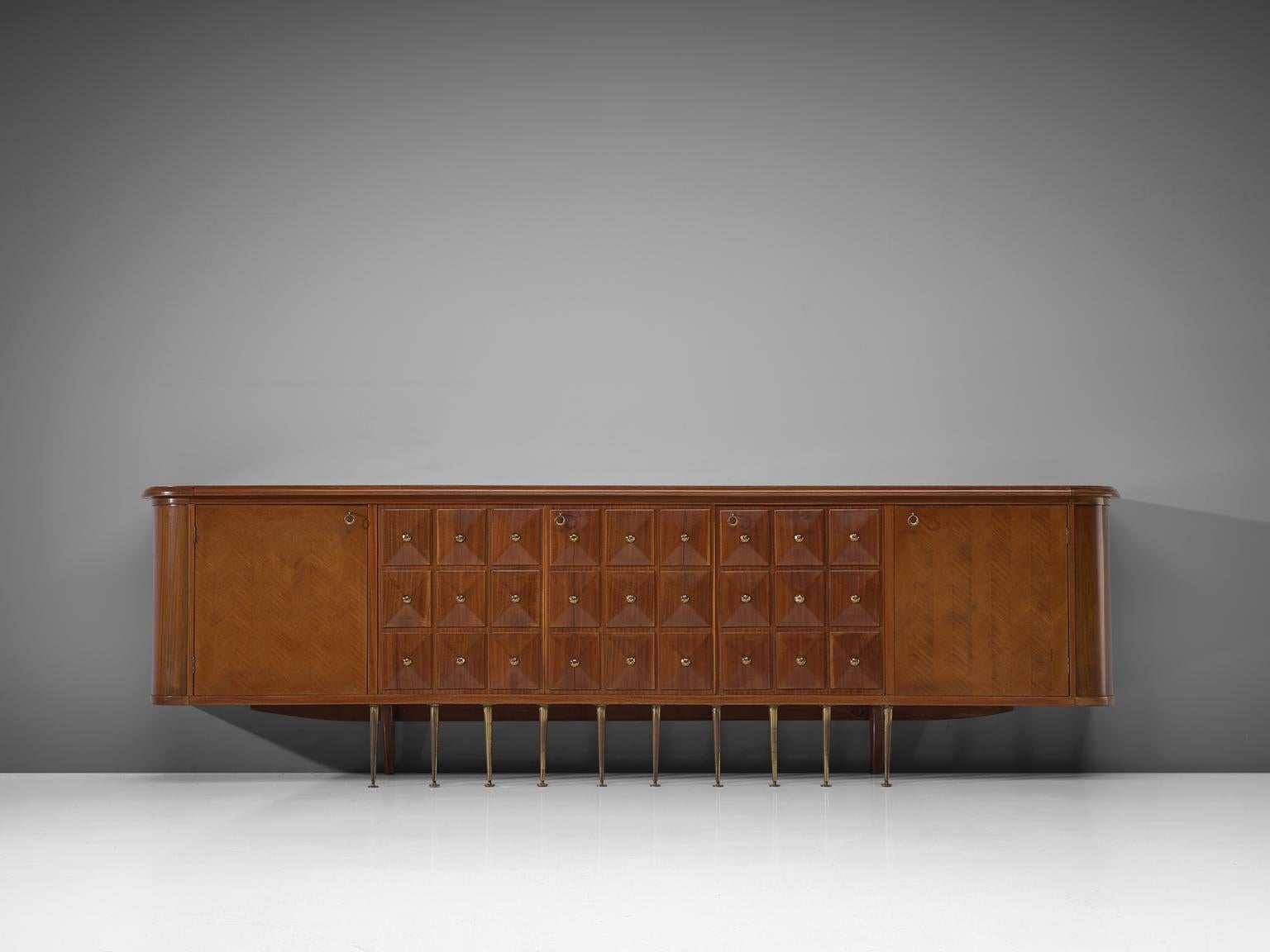 Italian Paolo Buffa Large Art Deco Sideboard in Walnut