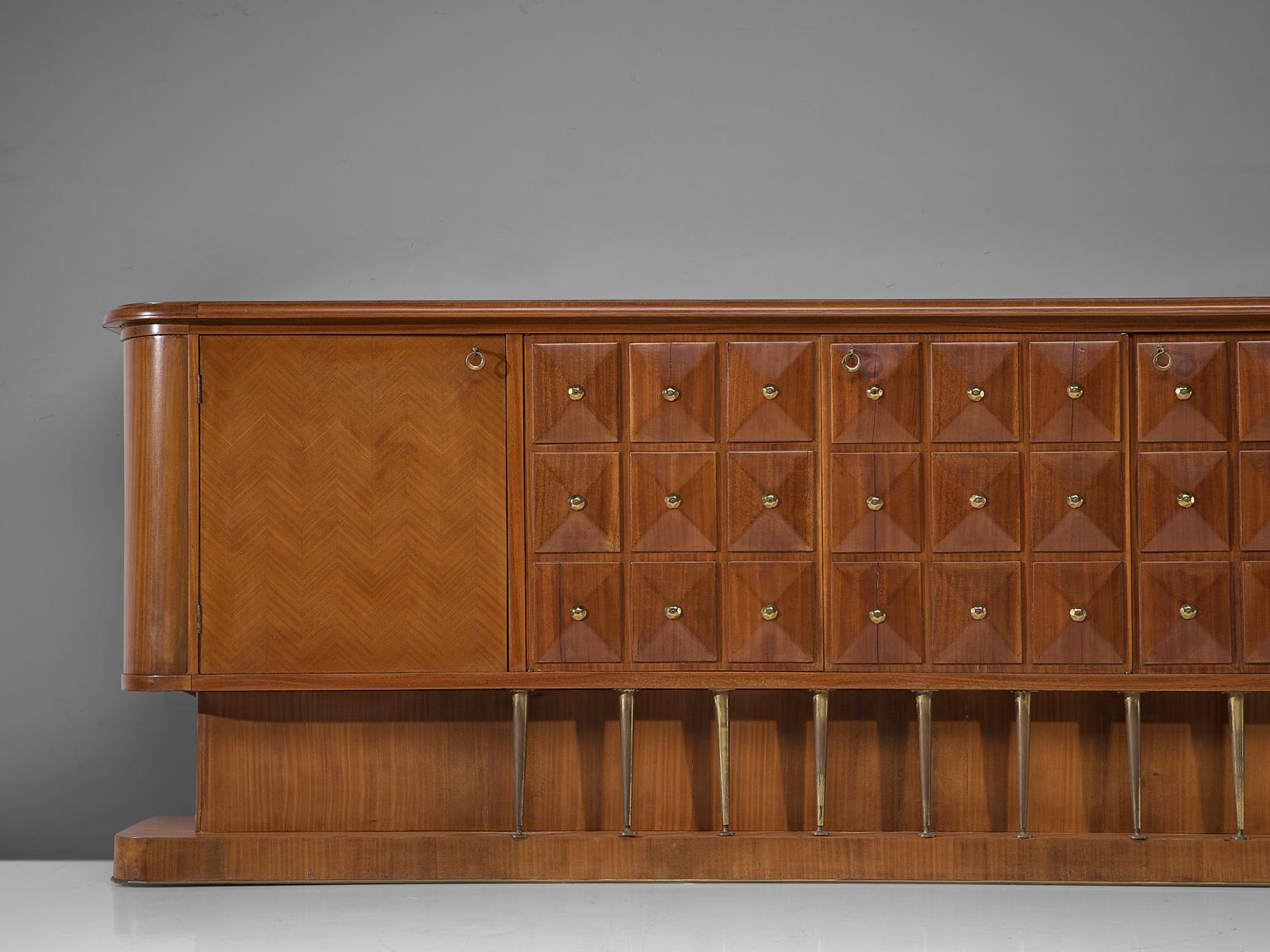 Mid-20th Century Paolo Buffa Large Art Deco Sideboard in Walnut