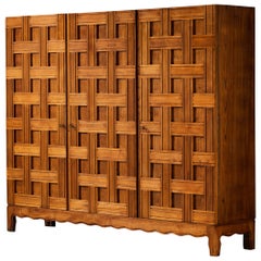 Paolo Buffa Großes Highboard oder Kleiderschrank in Kastanie 1940er Jahre