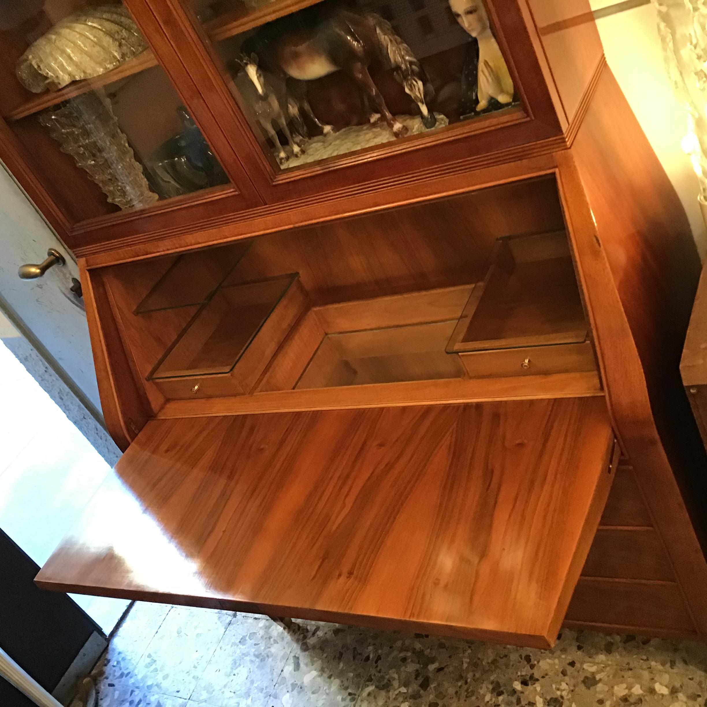 Paolo Buffa Bücherregal/Barschrank Messing Glas Holz 1950er Jahre Italien im Angebot 8