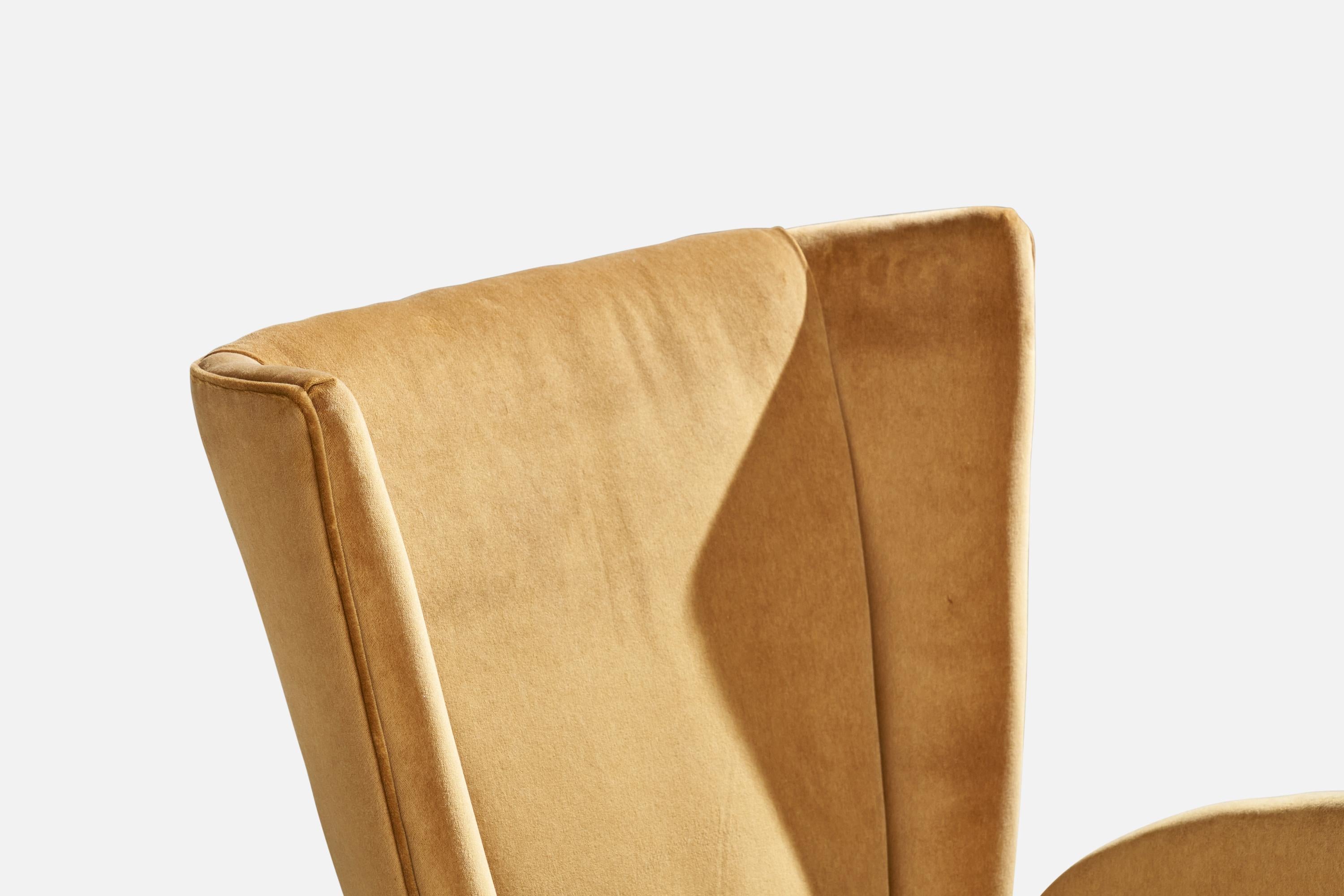 Paolo Buffa, Lounge Chairs, Walnut, Velvet, Italy, 1950s For Sale 3