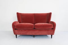 Paolo Buffa Loveseat Sofa in Rose Velvet