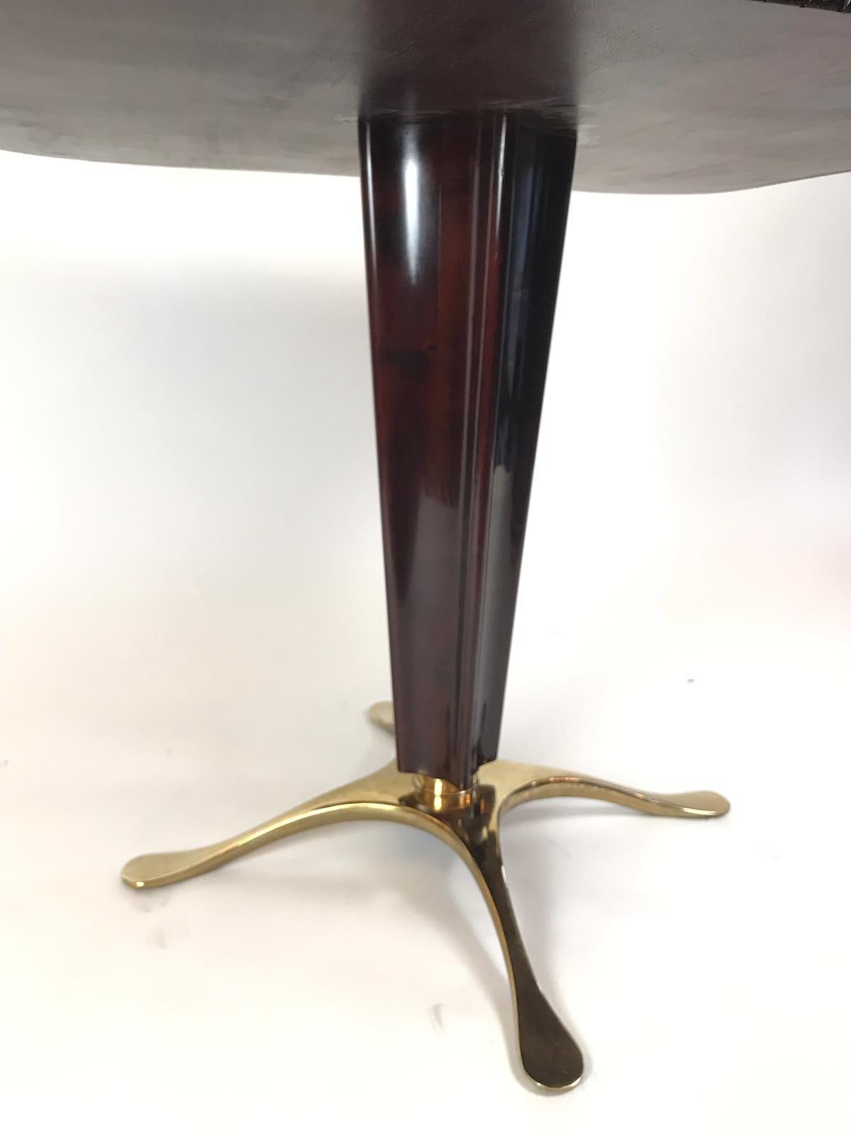 Hand-Crafted  Paolo Buffa Magnificent Occasional Table in Mahogany with an Onyx Top