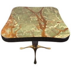 Paolo Buffa Magnificent Occasional Table in Mahogany with an Onyx Top
