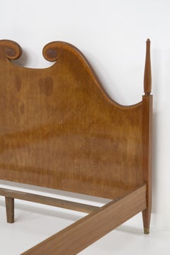 Paolo Buffa Attributed to Fine Double Bed Frame in Wood