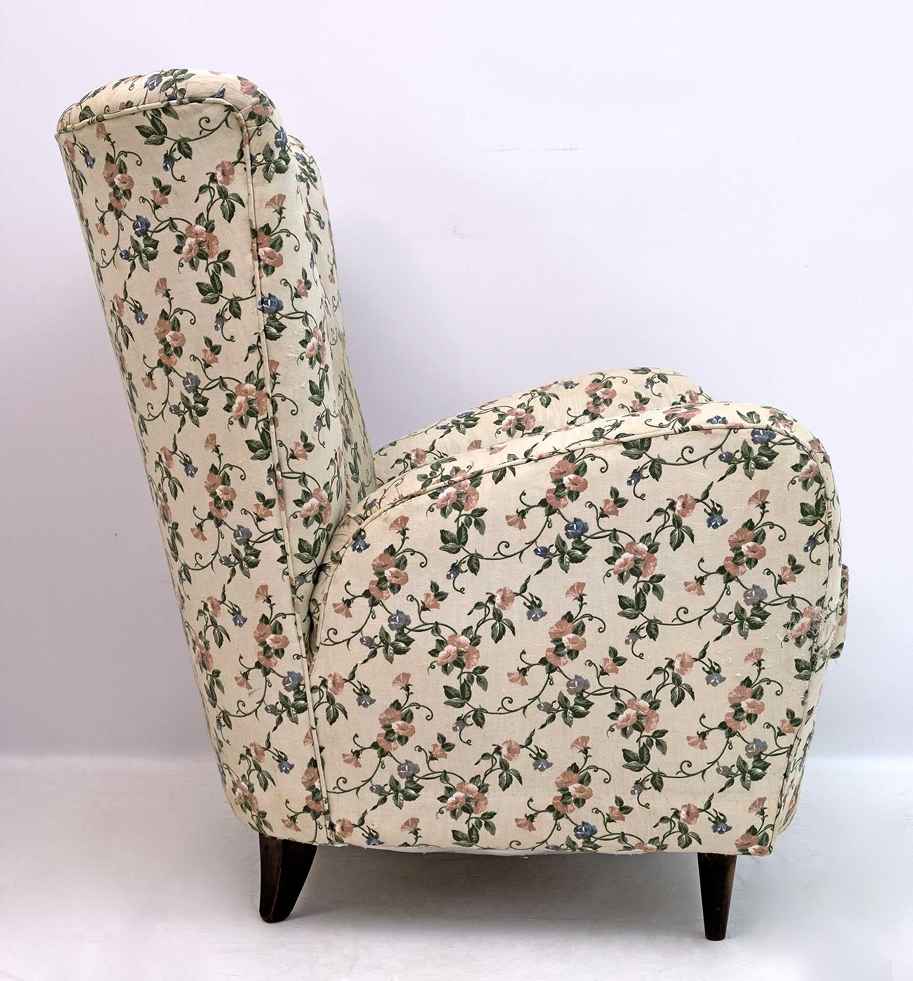 Paolo Buffa Moderner italienischer Sessel der Jahrhundertmitte, 1950er Jahre (Moderne der Mitte des Jahrhunderts) im Angebot