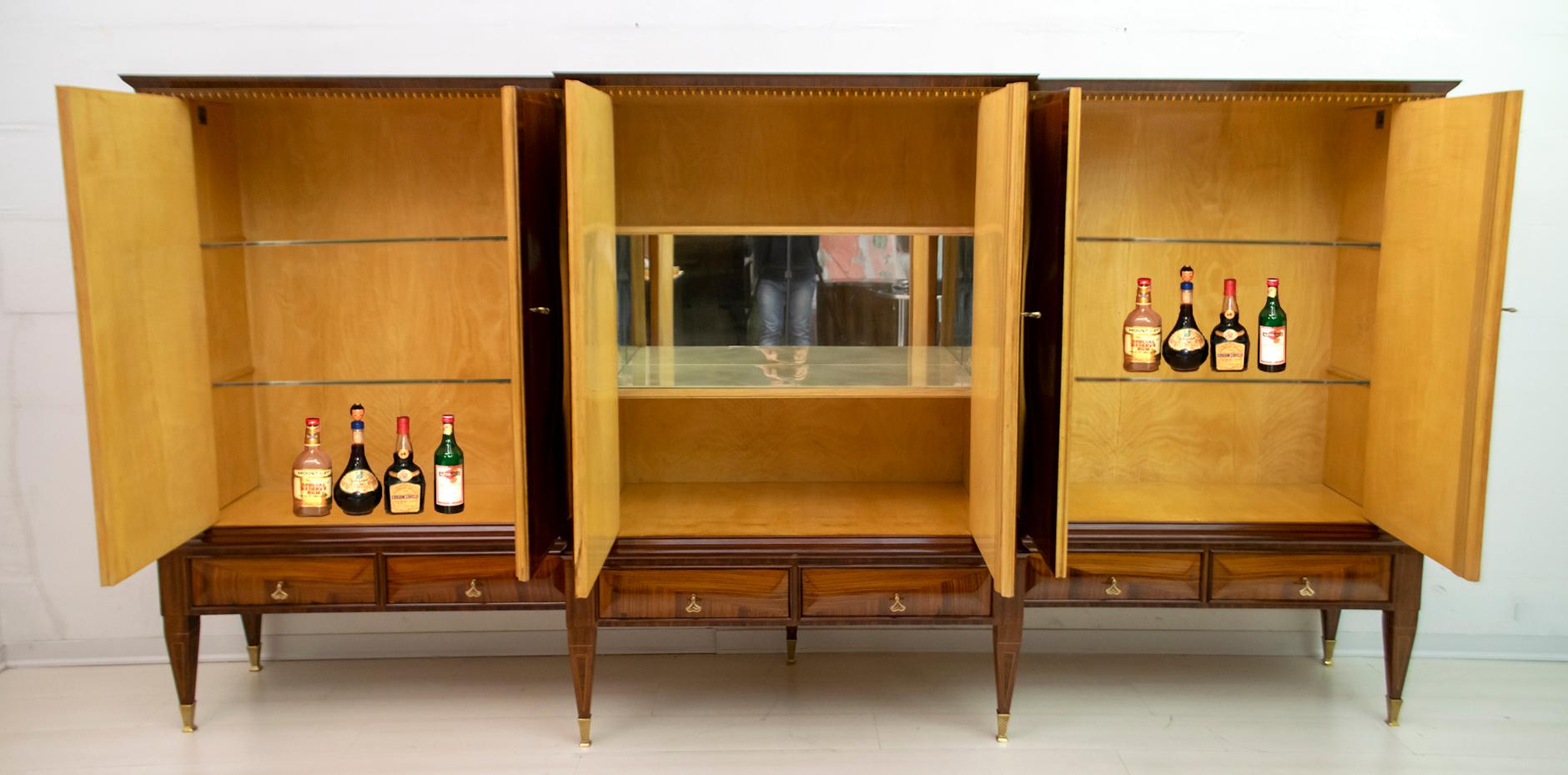 Paolo Buffa Mid-Century Modern Italian Maple Inlay Sideboard Cabinet Bar, 1950s 5