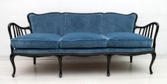 Paolo Buffa Mid-Century Modern Italian Velvet Sofa, 1950s