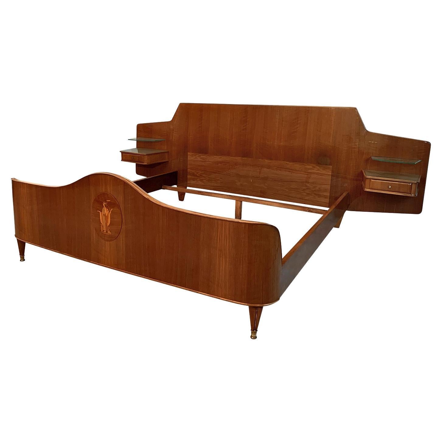 Beautiful Vintage Burr Walnut Double Queen Anne Bed Frame at 1stDibs