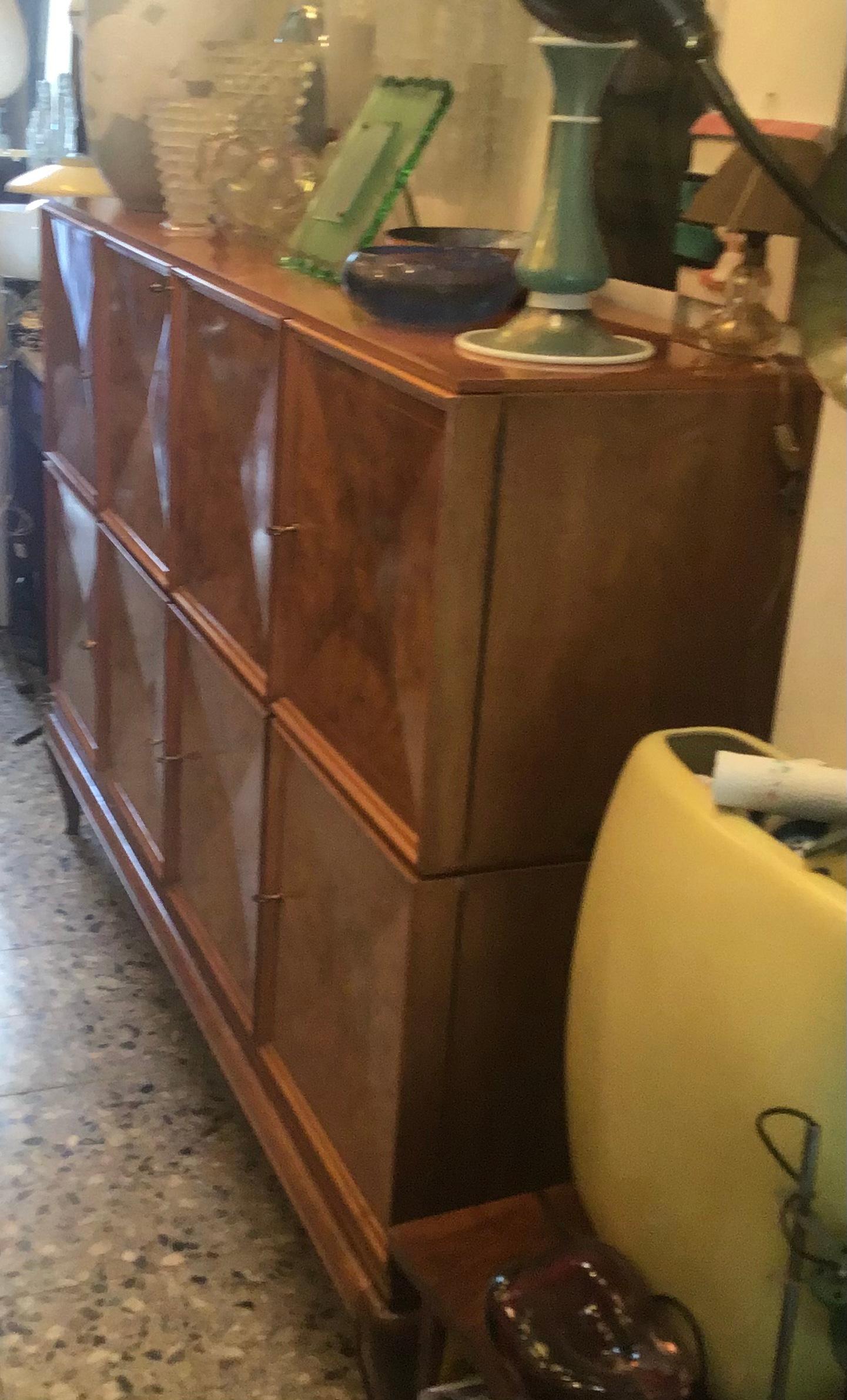 Paolo Buffa Mobile Bar / Container Walnut Root Brass 1950 Italy For Sale 3