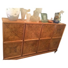 Paolo Buffa Mobile Bar / Container Walnut Root Brass 1950 Italy