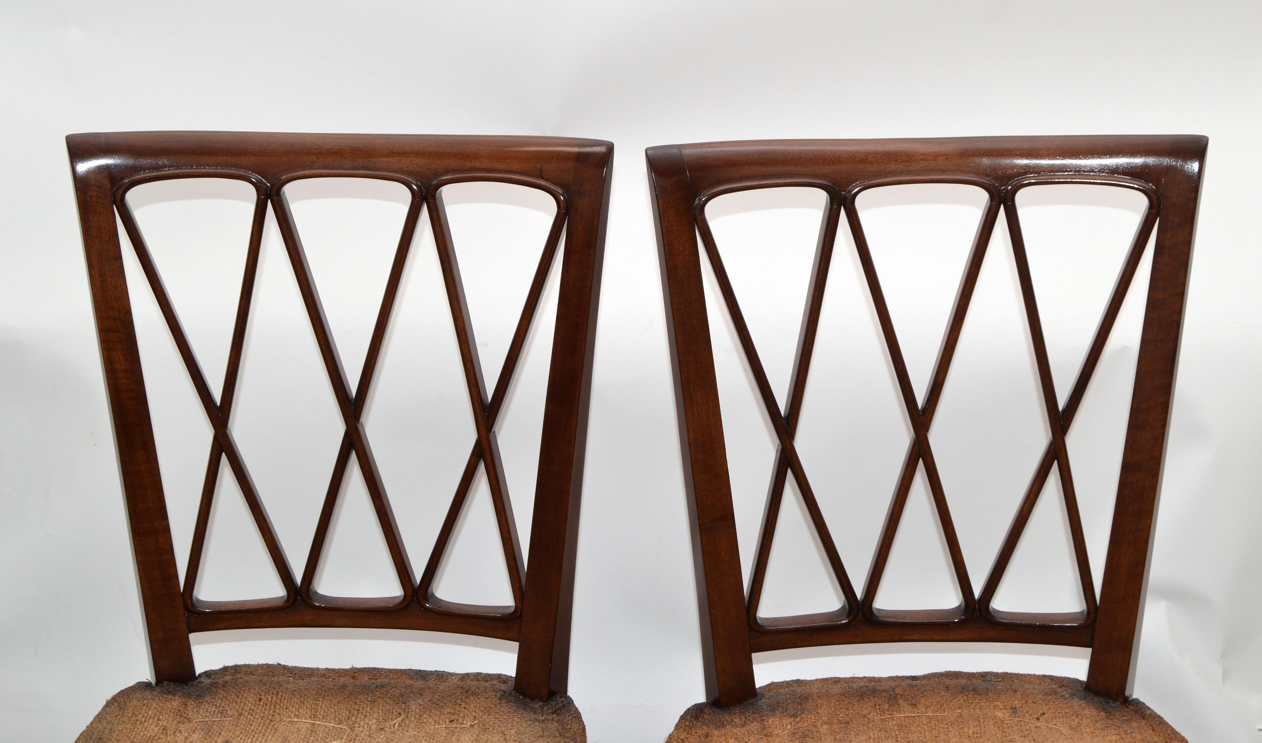 Hand-Crafted Paolo Buffa Neoclassical Cherrywood Dining Chairs 1940 Italy Set of Six