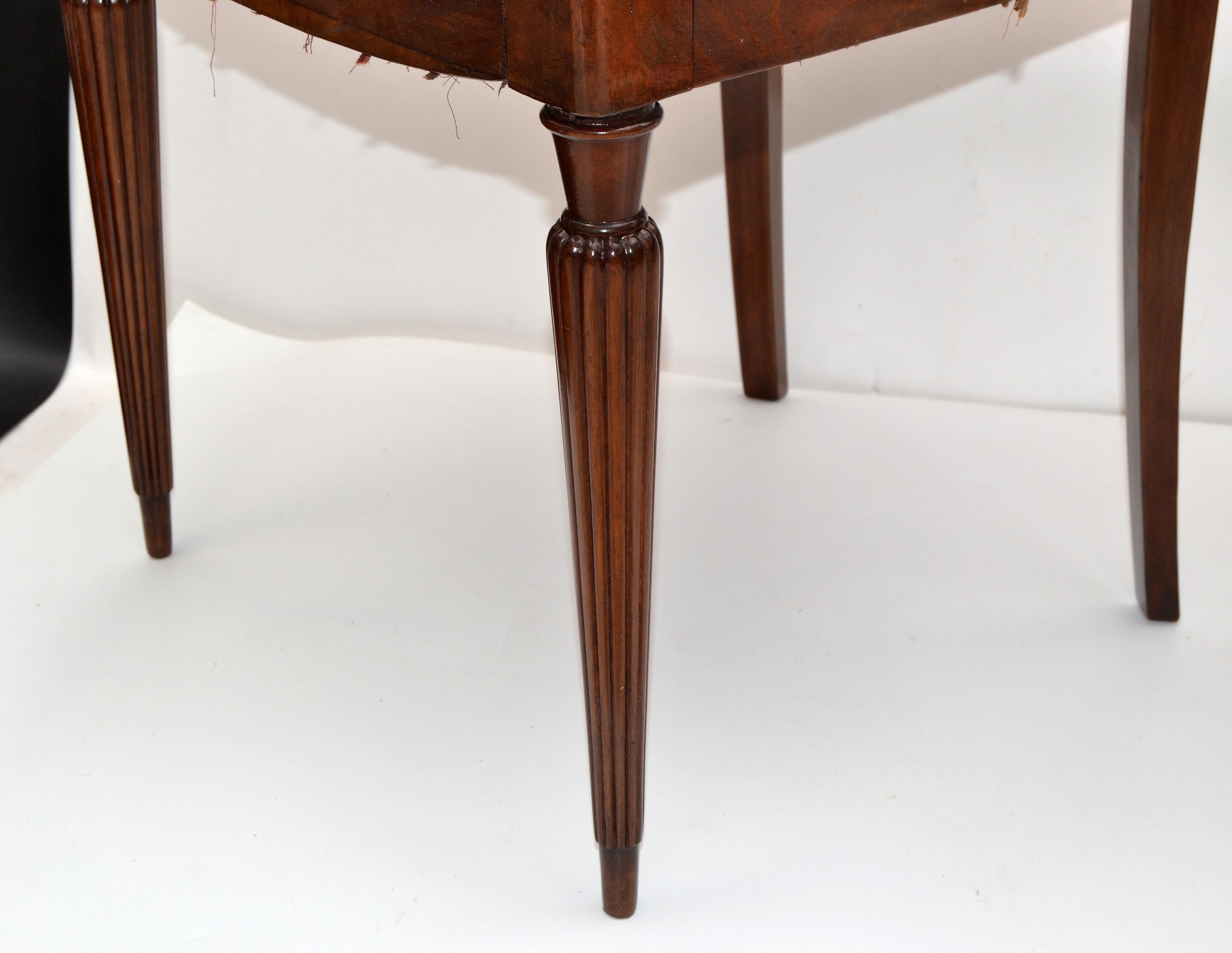 Paolo Buffa Neoclassical Cherrywood Dining Chairs 1940 Italy Set of Six 1