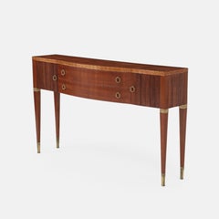 Buffet, console ou commode en acajou et érable de Paolo Buffa, avec certificat, années 1950