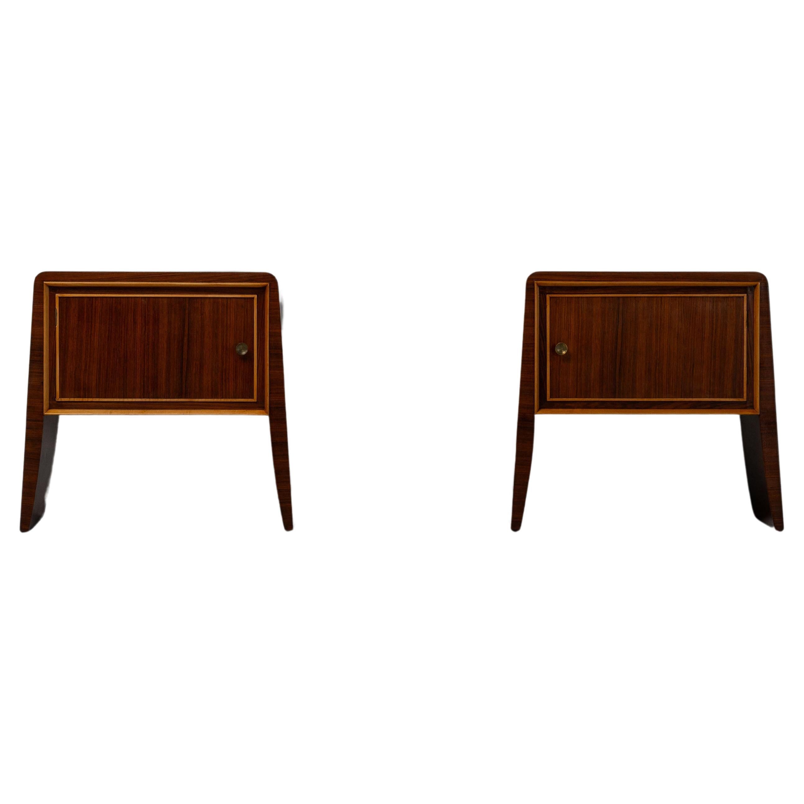 Paolo Buffa night cabinets pair Italy 1950 For Sale