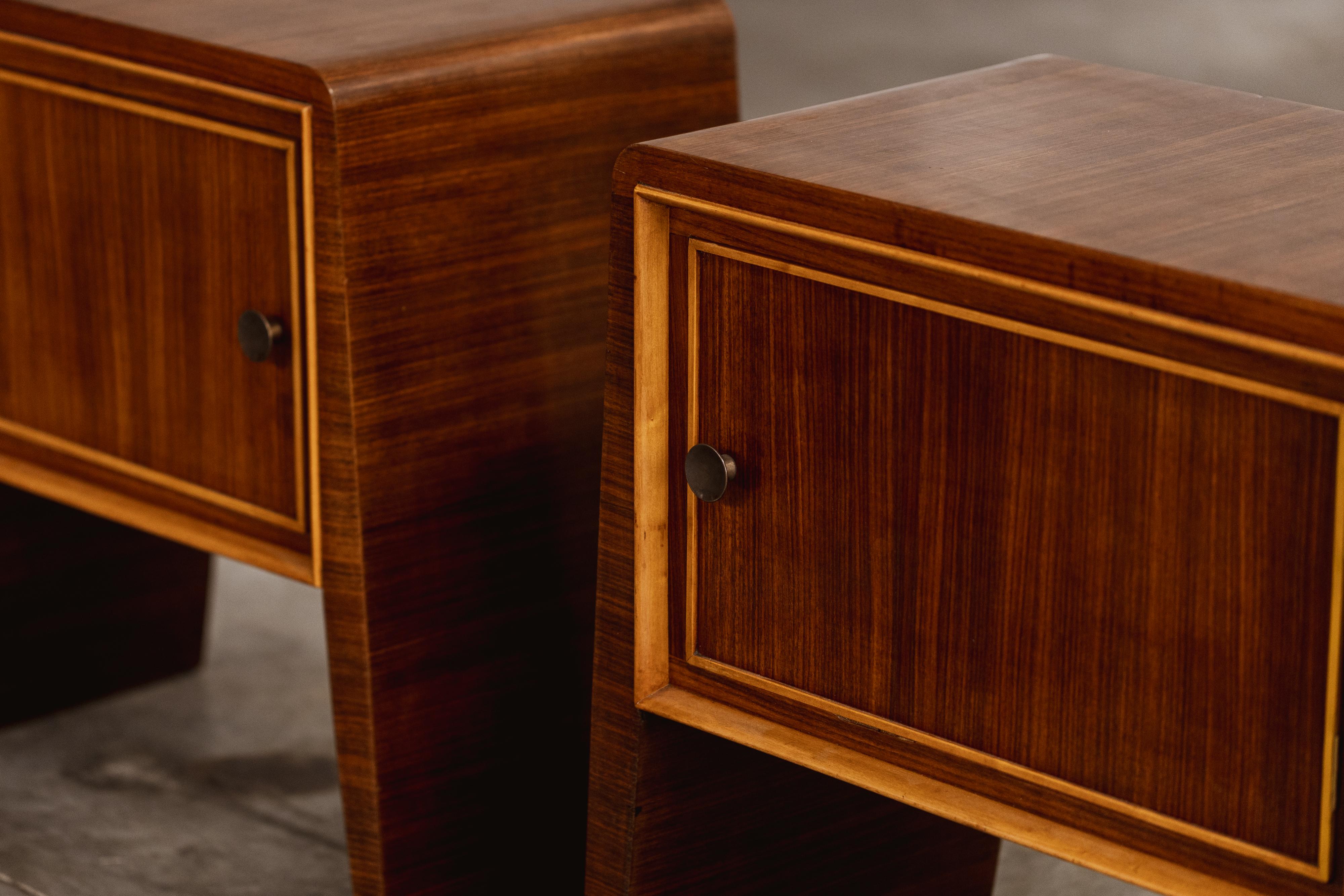 Mid-Century Modern Paolo Buffa Nightstands for La Permanente Mobili Cantù, 1950s, Set of 2