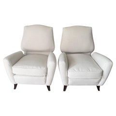 Paolo Buffa Pair Newly Upholstered Side Chairs, Italy, Mid Century