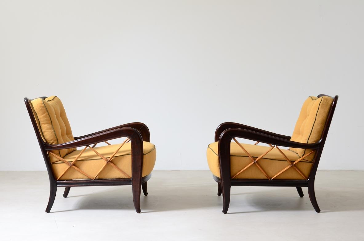 Paolo Buffa  Pareja de sillones de madera teñida y arce rubio en Excelente estado para la venta en Milano, IT