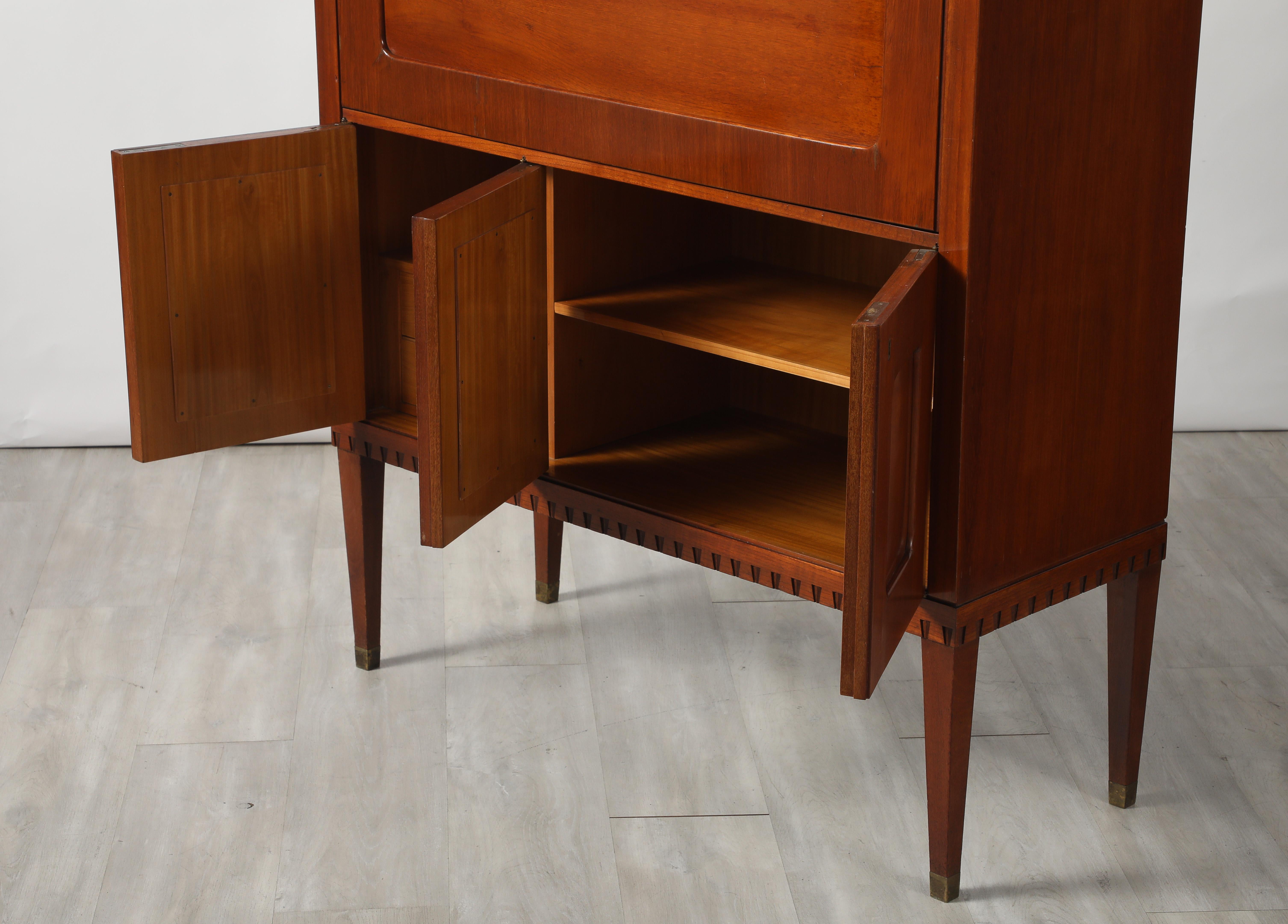 Ottone Paolo Buffa Pair of Cabinets, Dry-Bar Cabinet and Secretary, circa 1950 in vendita
