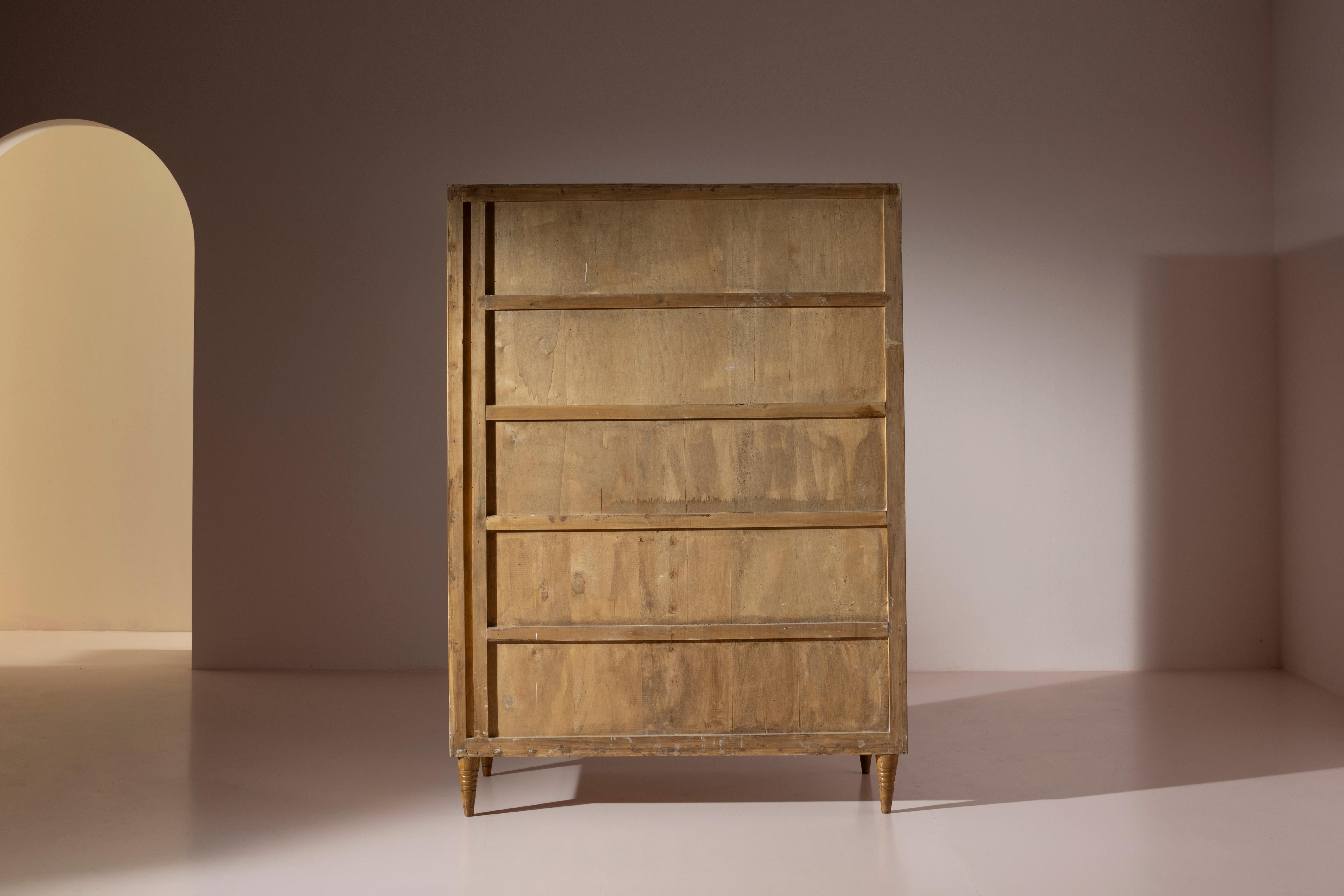 Paolo Buffa pair of chestnut wardrobes manufactured by Valzania, Italy, 1938 4