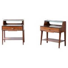 Paolo Buffa, pair of elegant bedside tables with three shelfs