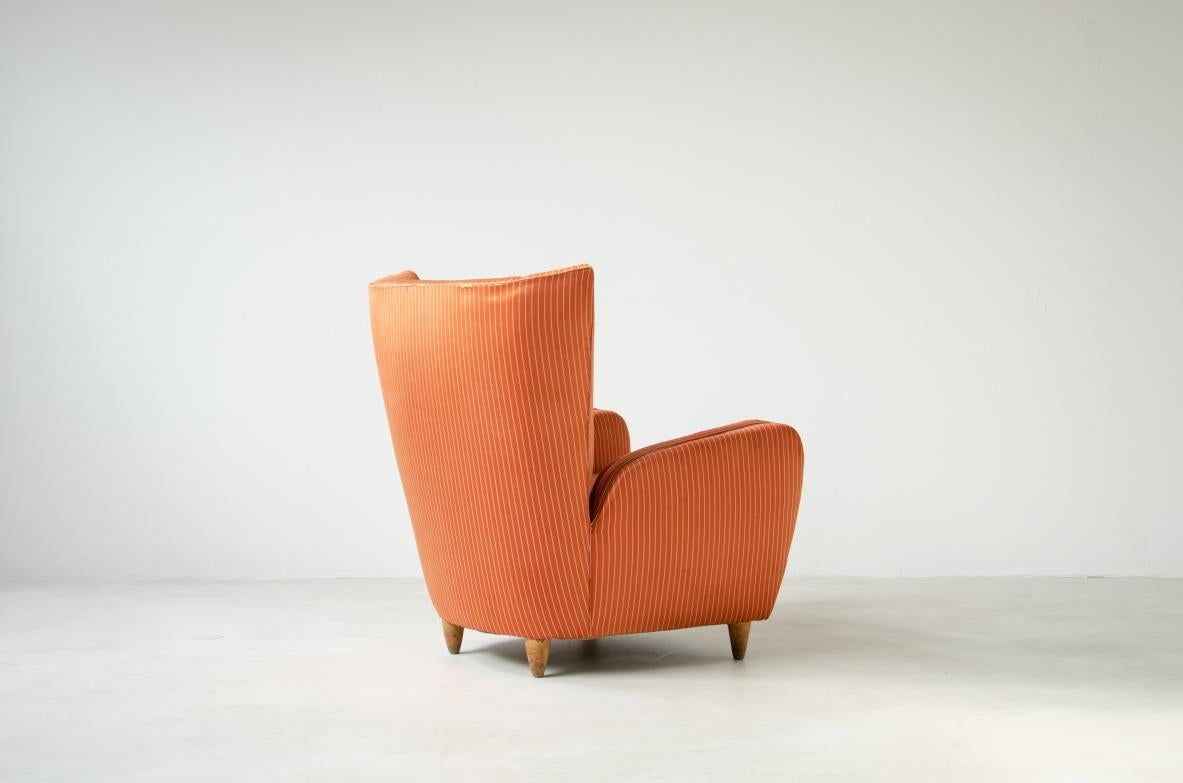 Paolo Buffa, Pair of high back armchairs. In Good Condition For Sale In Milano, IT