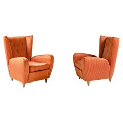 Paolo Buffa, Pair of high back armchairs.