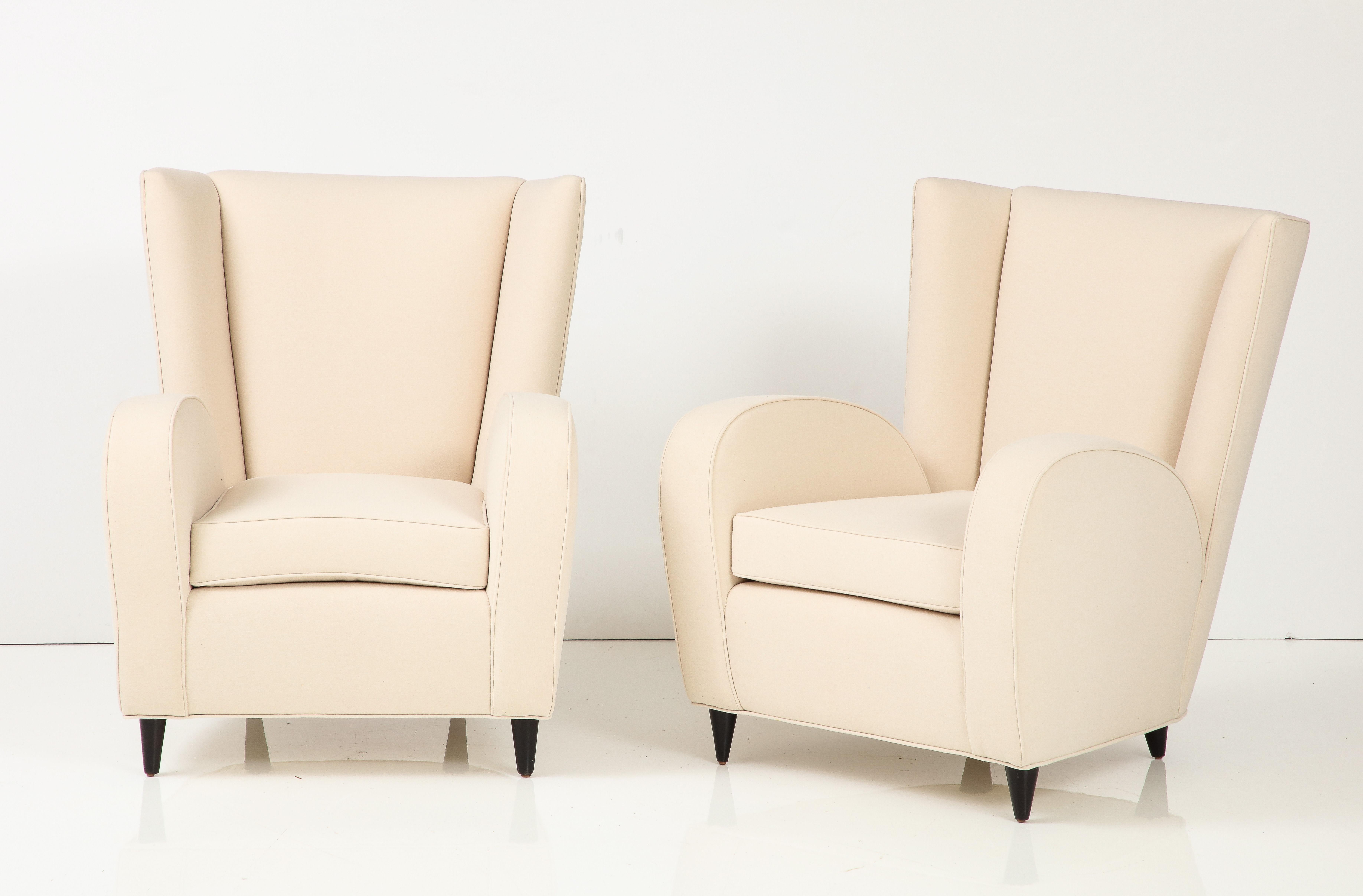 Mid-Century Modern Paolo Buffa Pair of Lounge Chairs, Italy, circa 1950 For Sale