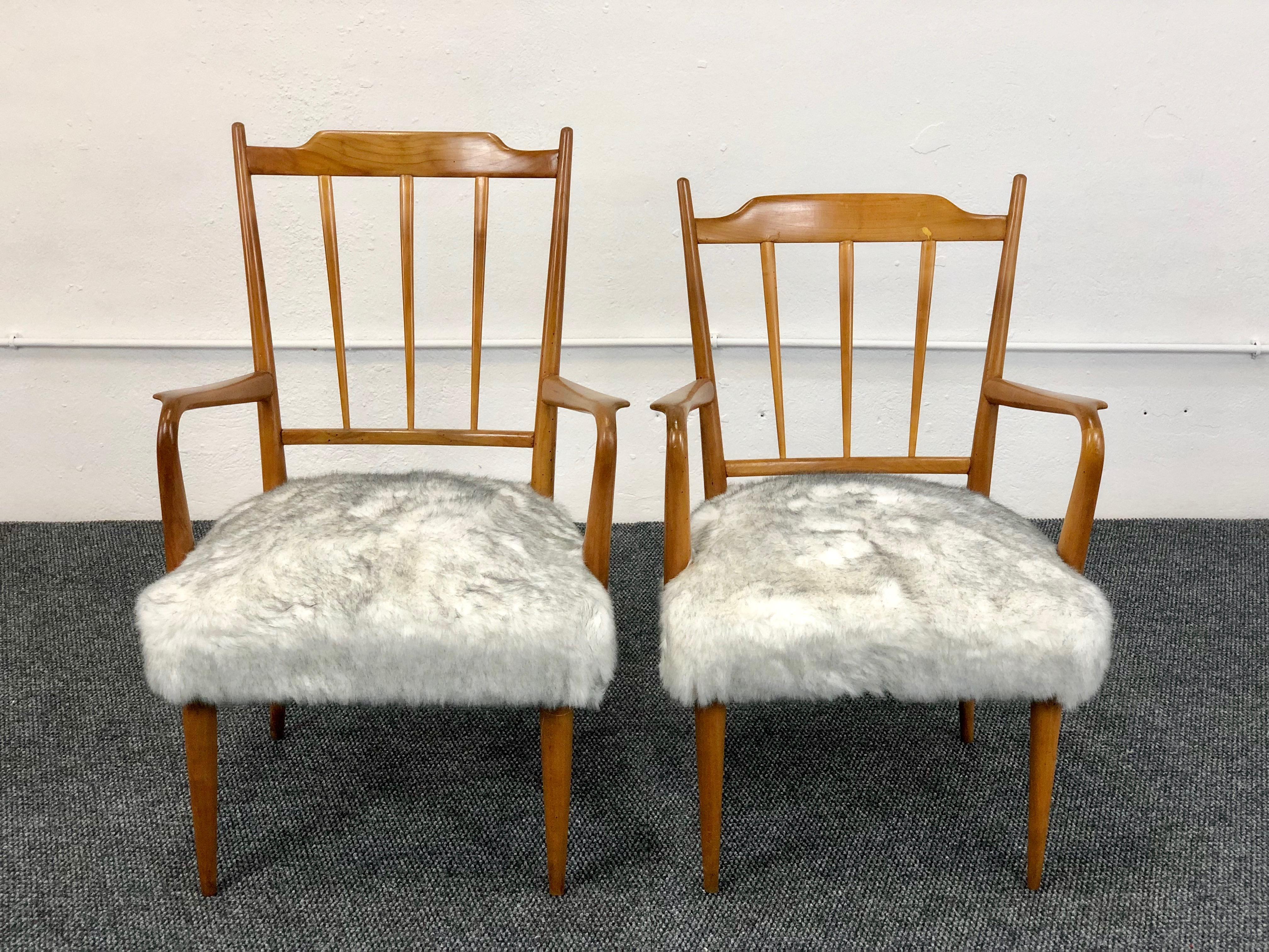 Paolo Buffa Pair of Midcentury Armchairs 