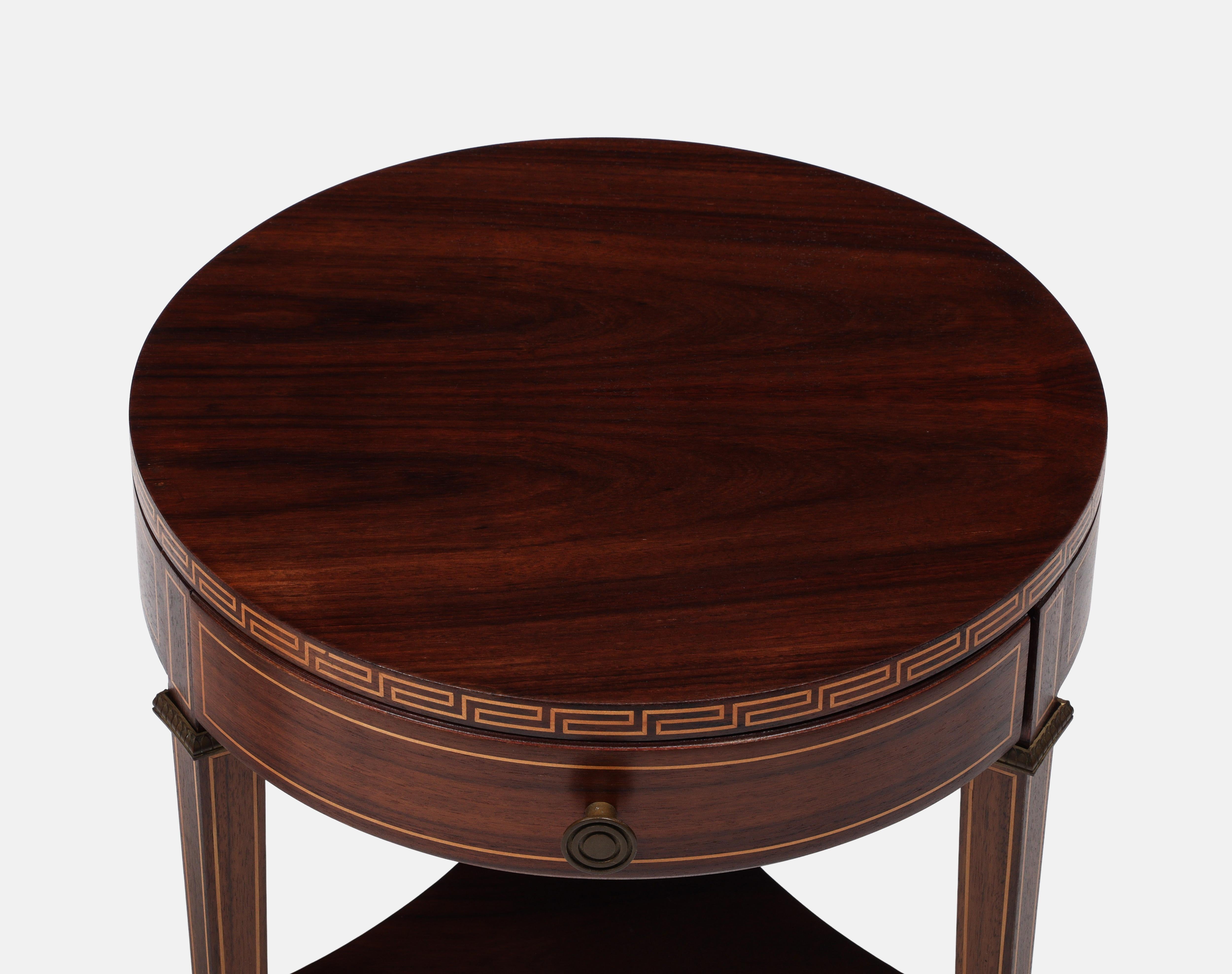 Paolo Buffa Pair of Neoclassical Rosewood Nightstands or Bedside Tables, 1940s Latón en venta