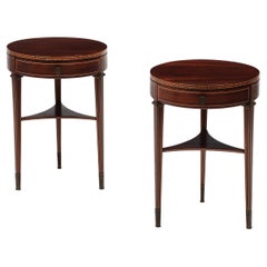 Vintage Paolo Buffa Pair of Neoclassical Rosewood Nightstands or Bedside Tables, 1940s