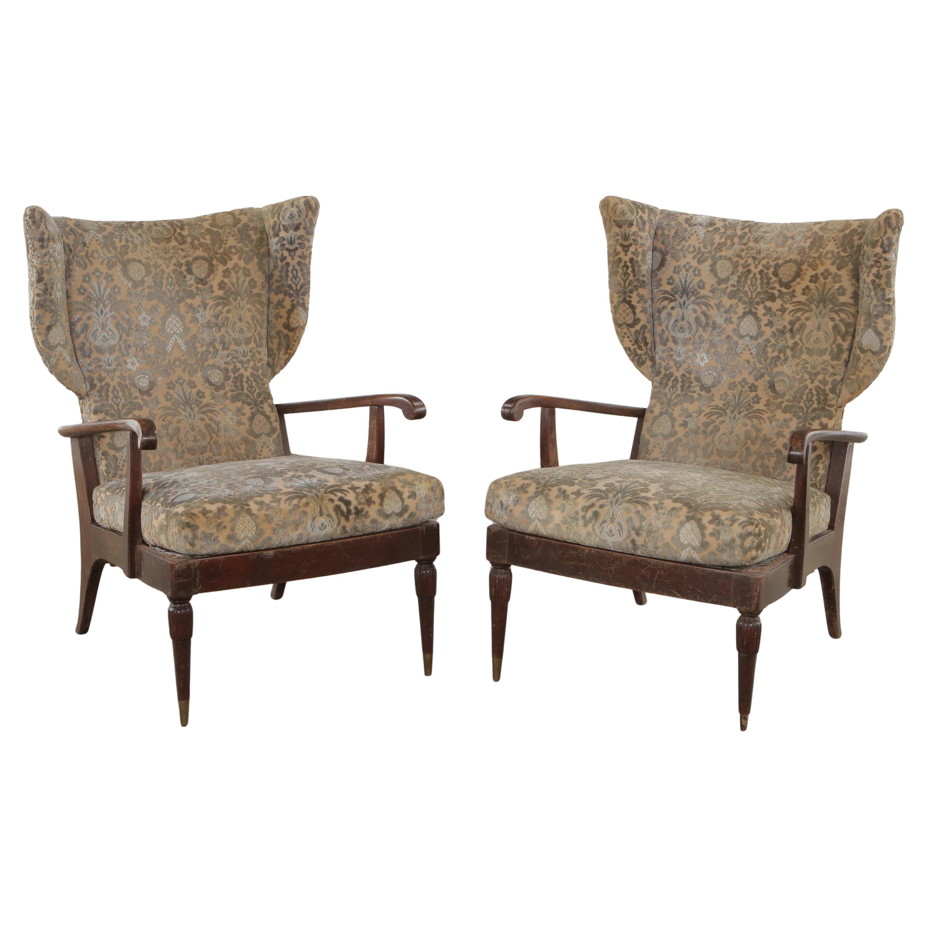 Paolo Buffa, Pareja de sillones reclinables con respaldo, años 50 en venta