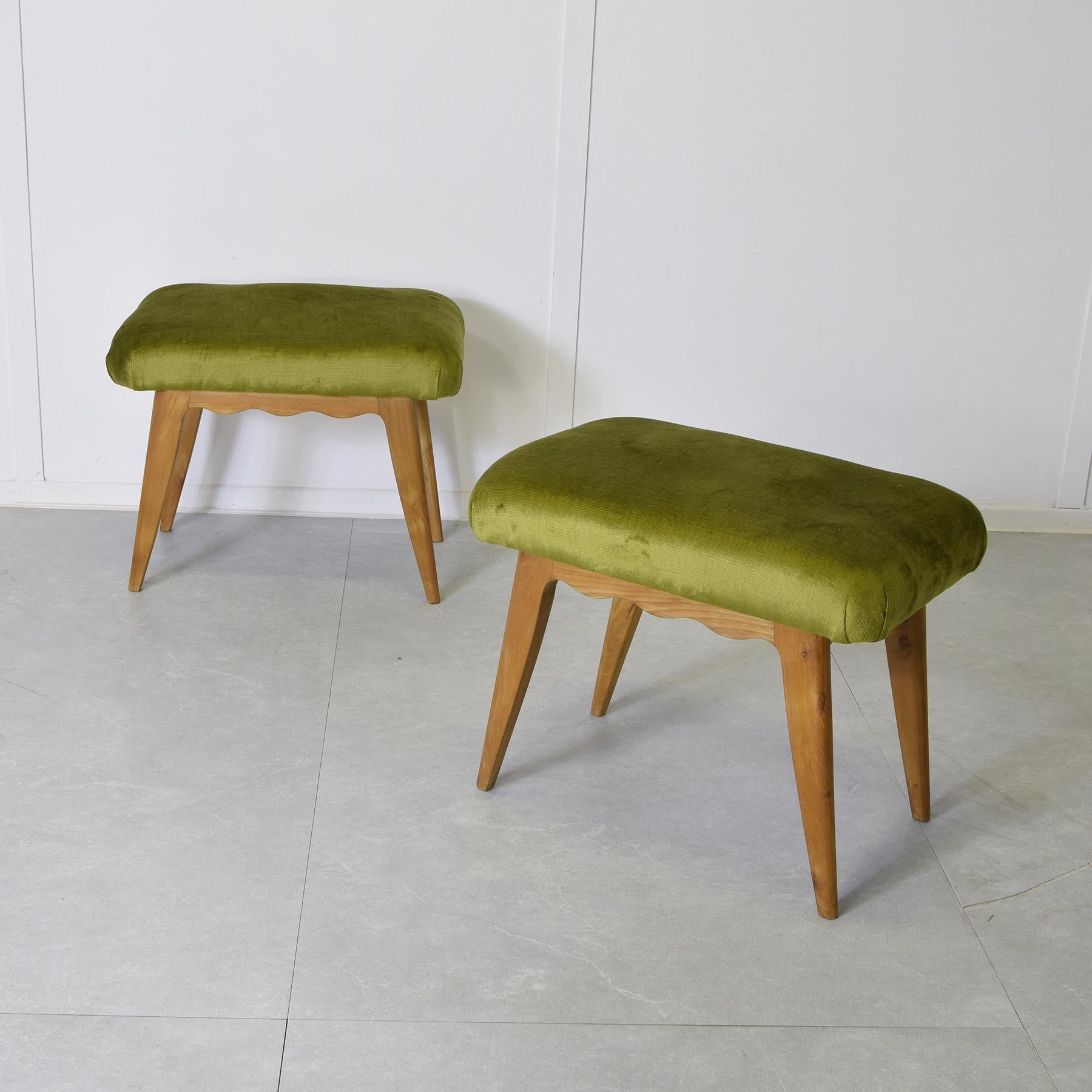 Mid-20th Century Paolo Buffa pair of stools 1960s