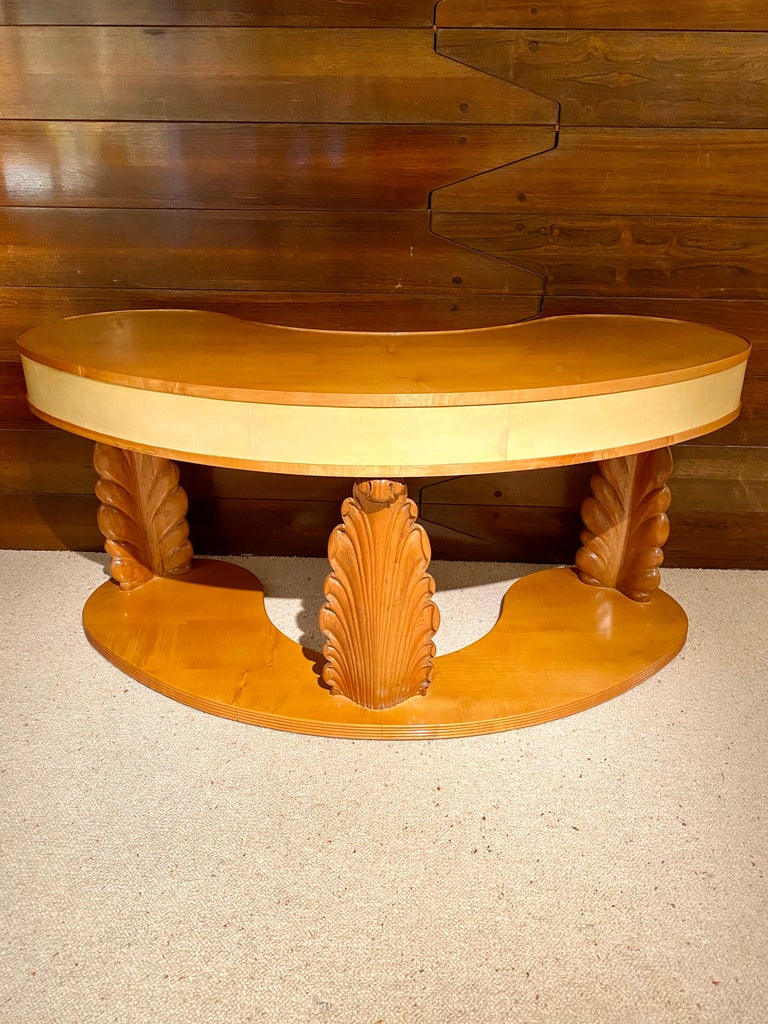 Maple Paolo Buffa Rare Vanity Table or Console, 1940s For Sale