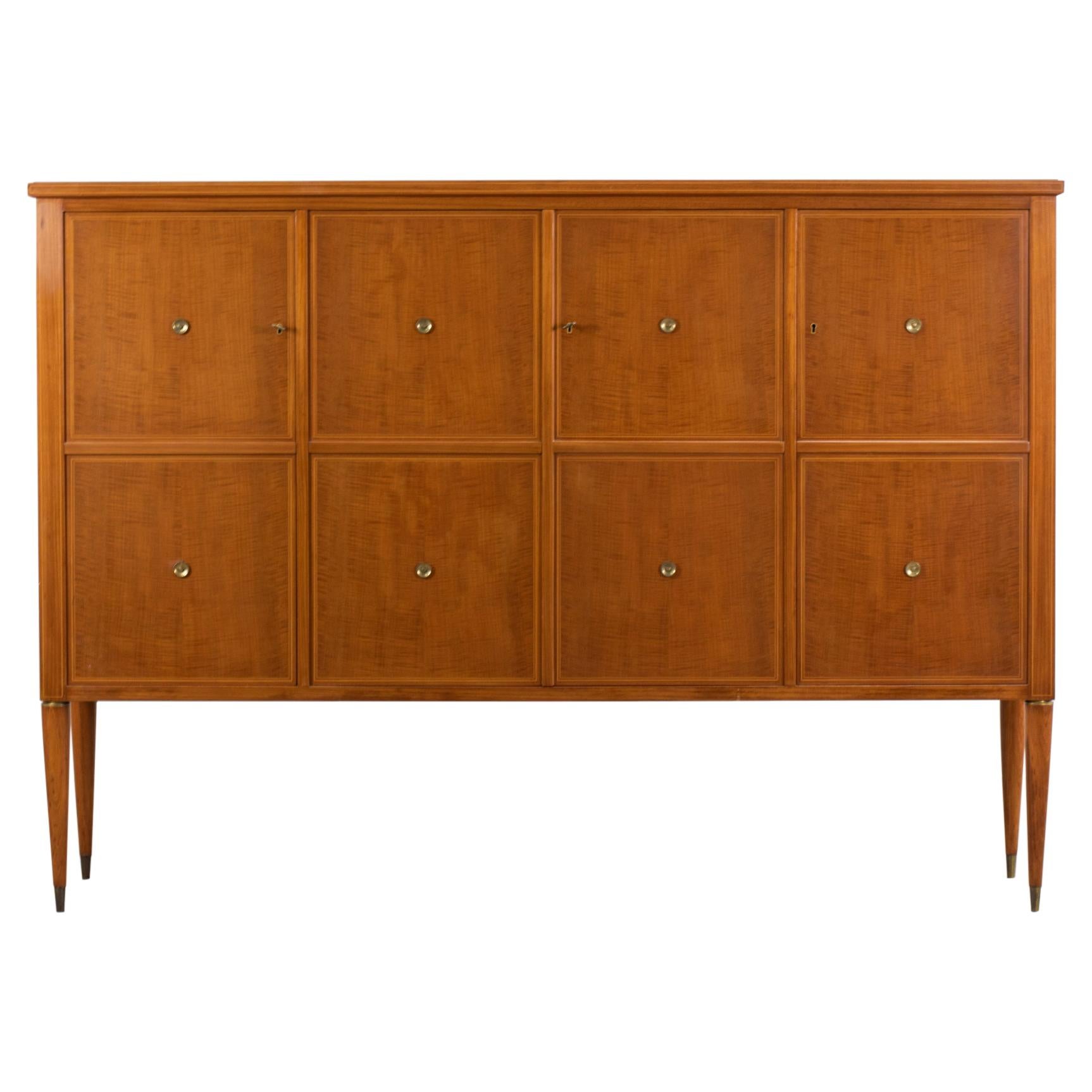 Paolo Buffa Rosewood Sideboard, Four Doors Inner Drawers and Shelves, 1940s