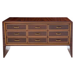 Paolo Buffa rosewood sycamore and brass chest of drawers 1940