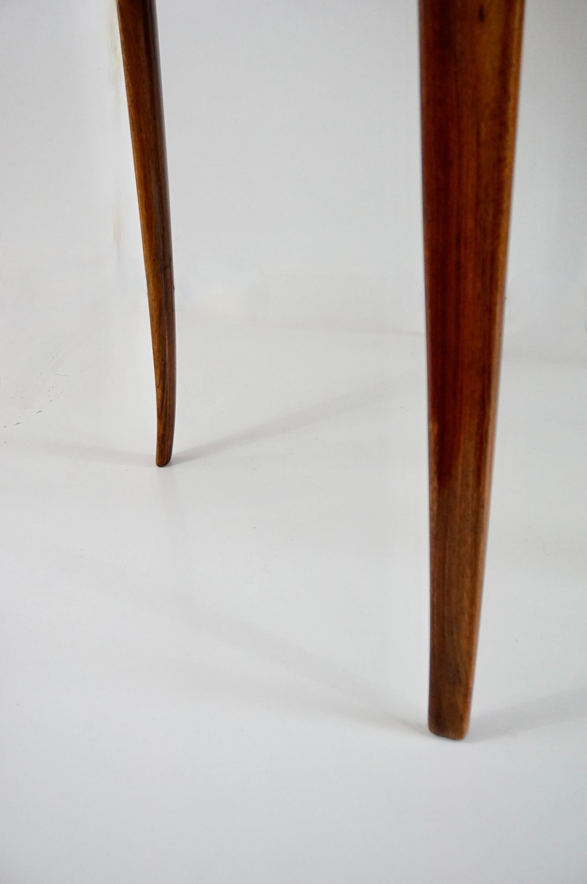 Paolo Buffa round center or game table, walnut, five hidden drawers, 1950 For Sale 4