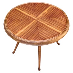 Paolo Buffa Round Coffee Table in Mahogany for Galdino Maspero, Italy 1948