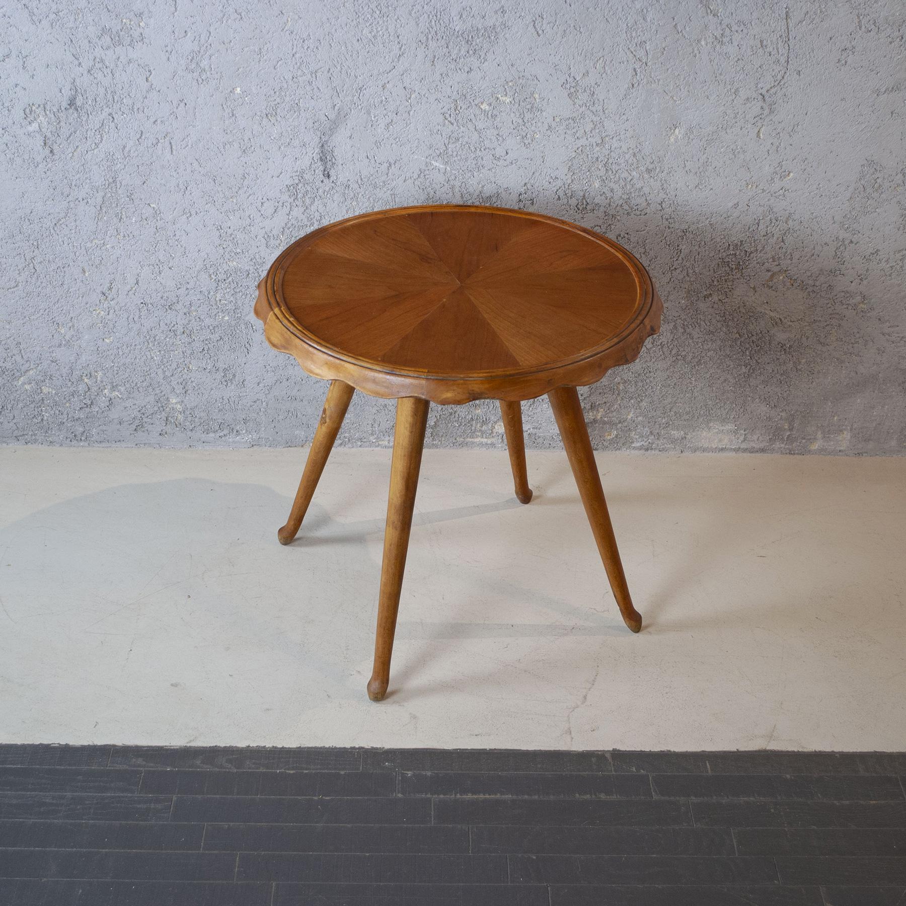 Italian Paolo Buffa Round Side Table Early Fifties