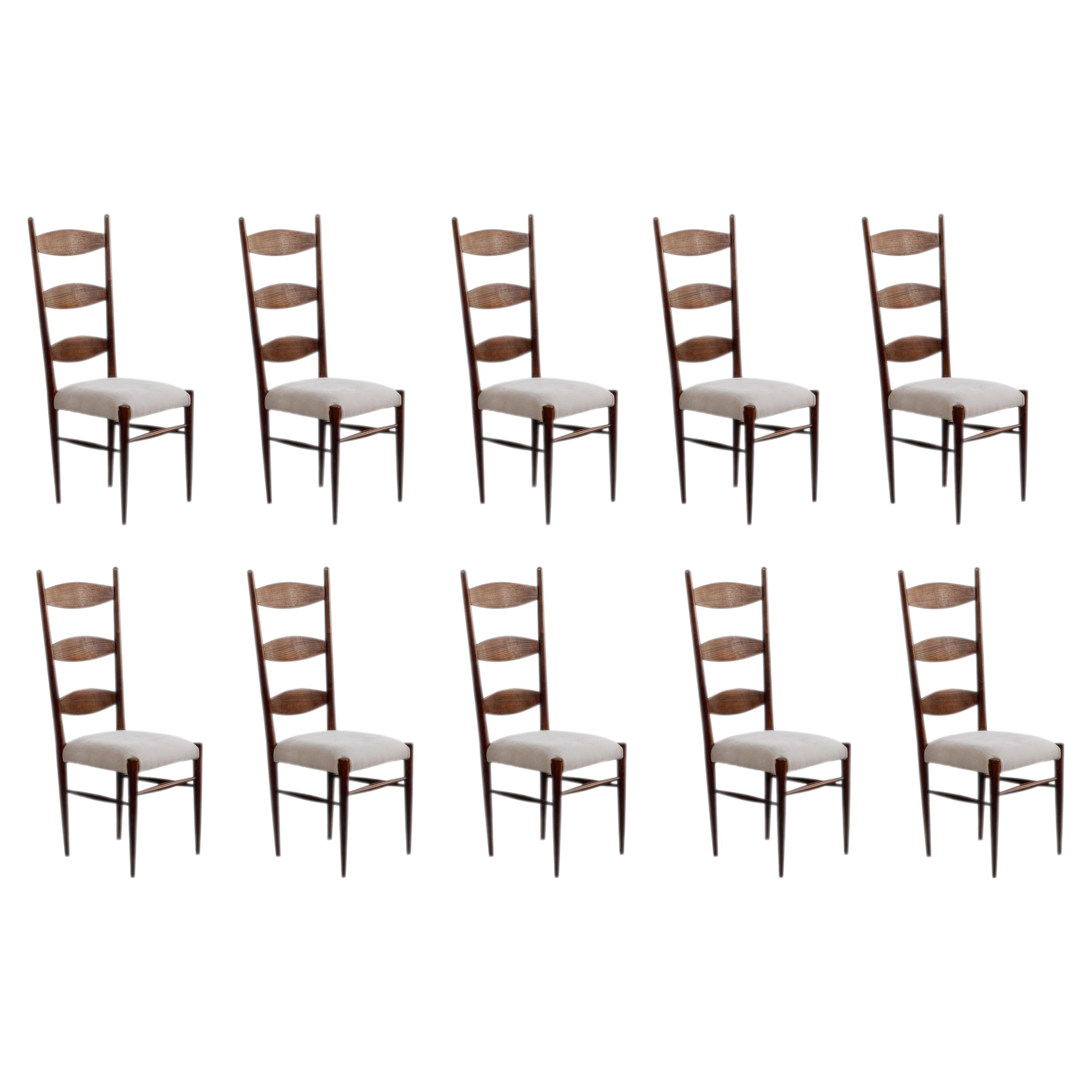 Paolo Buffa Sculptural Dining Chairs for Galdino Maspero, 1948, Set of 10