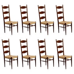 Paolo Buffa Chiavarine Esszimmerstühle für Galdino Maspero, 1948, 8-teilig