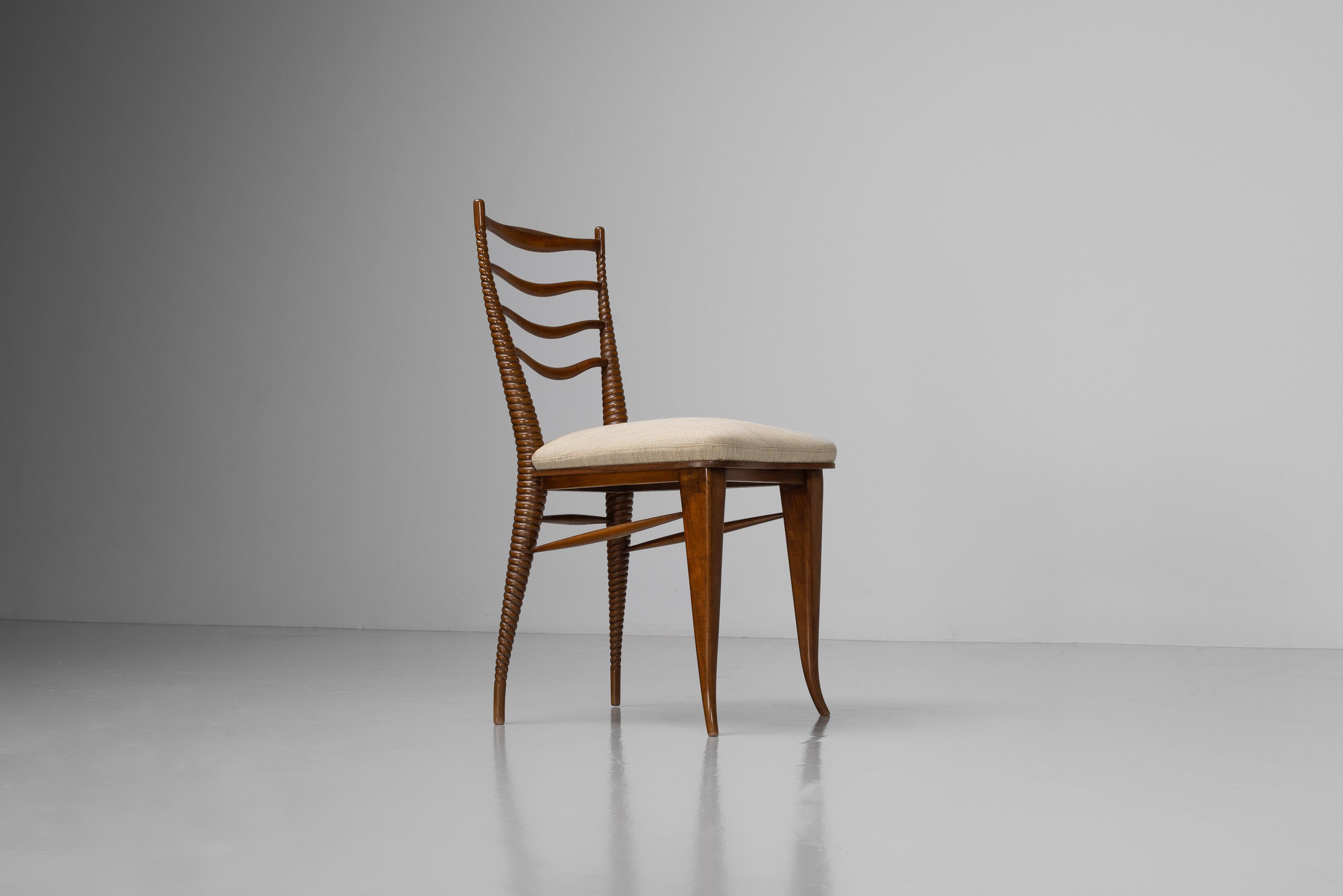 Mid-Century moderno Paolo Buffa sedia scultorea Mario Quarti Italia 1949 in vendita