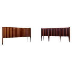 Used Paolo Buffa Set of 2 Extra Large Credenza's in Walnut and Mahogany, Italy, 1956